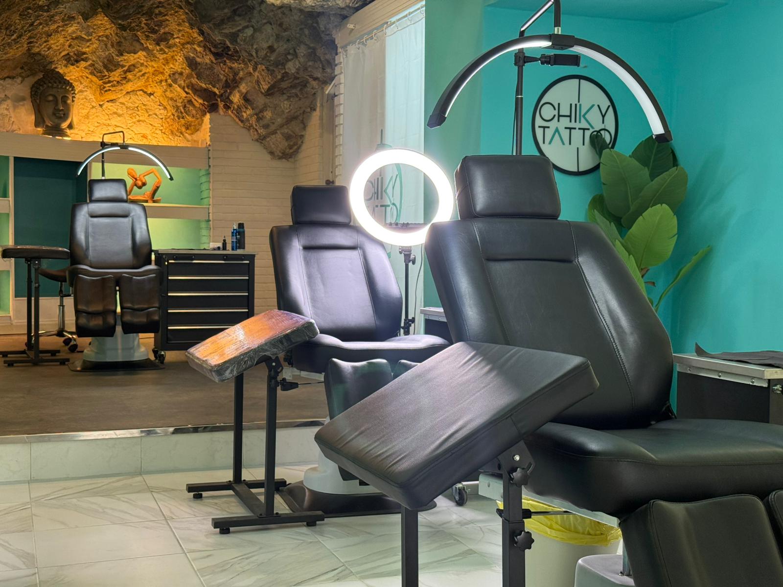 Chiky Tattoo fine line studio in Ibiza Port