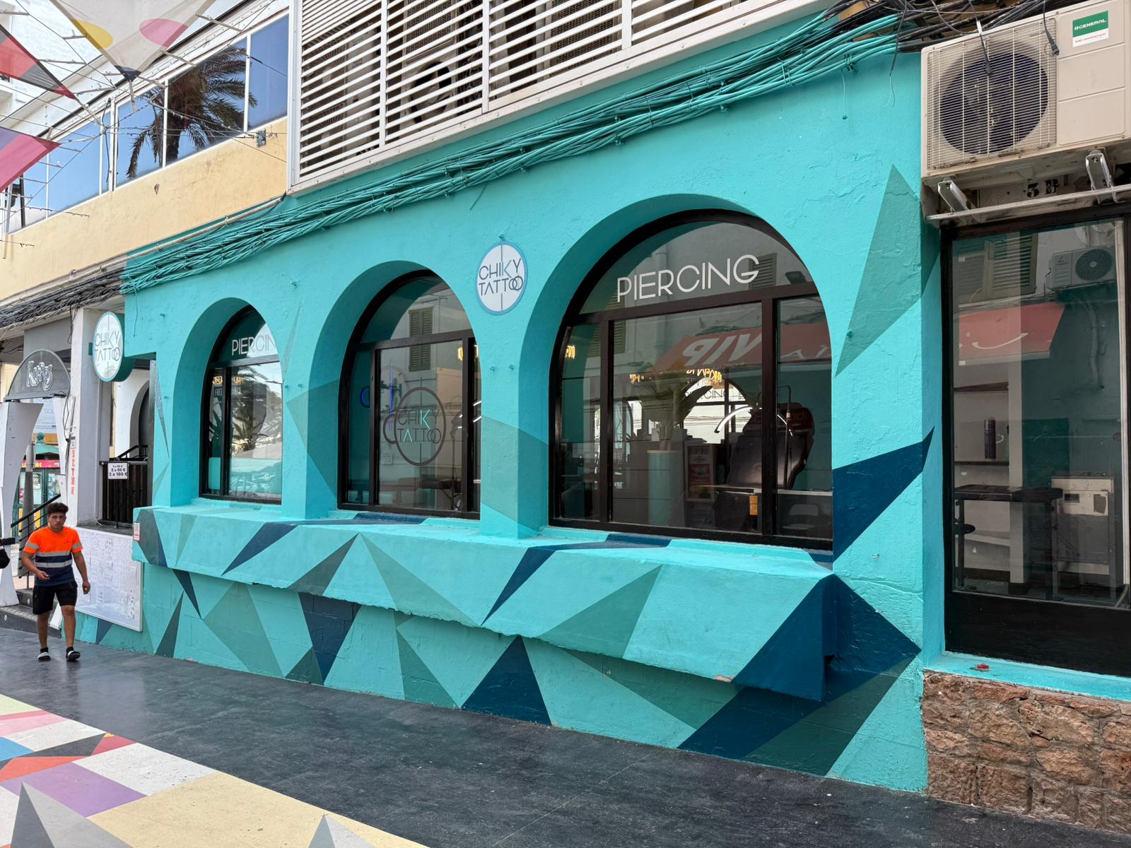 Chiky Tattoo storefront in San Antonio, Ibiza